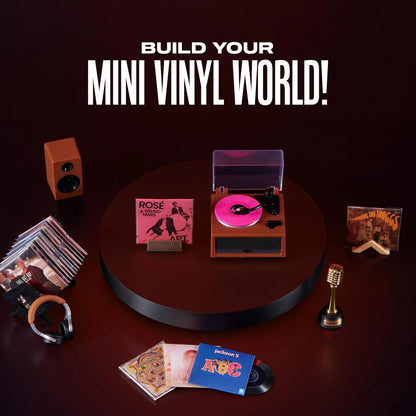 Mini Functional Record Player That Plays Real Music – ZURU Mini Brands Series 1 Really Works Vinyl Playset, Includes Vinyl Record & Stand, Collectible Toy for Kids, Gen Z & Adults